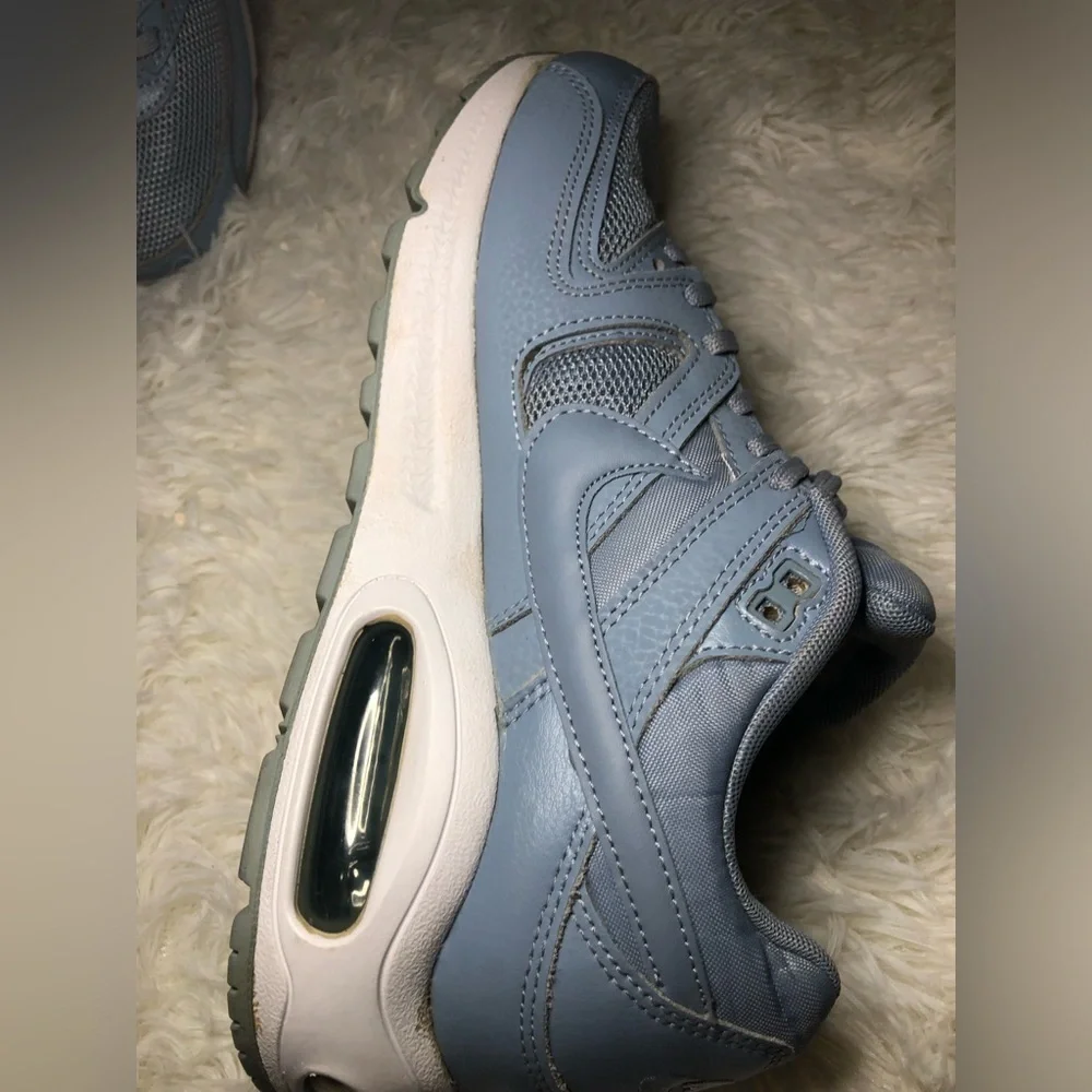 Nike Womens Air Max Command Blue Gray Lace Up Running Shoes size 8